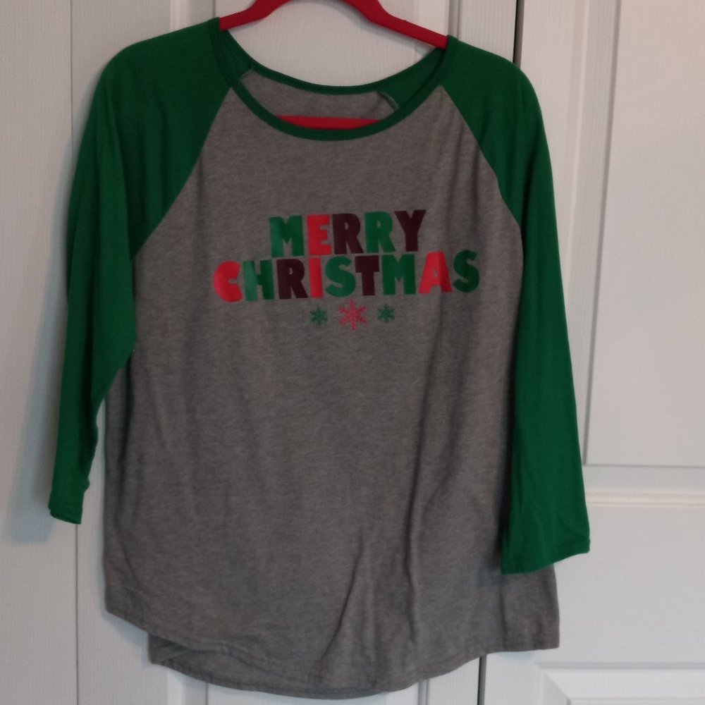 Merry Christmas Long Sleeve Tee, Sz XL